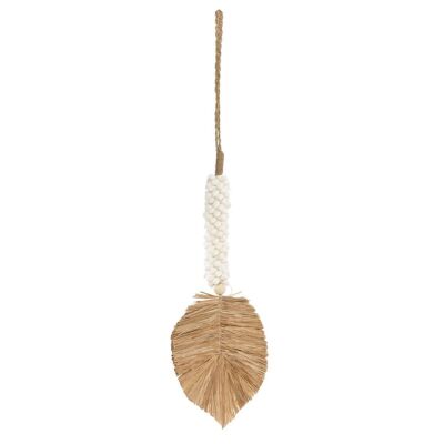 Pompon Coquillage Raphia - Blanc Naturel