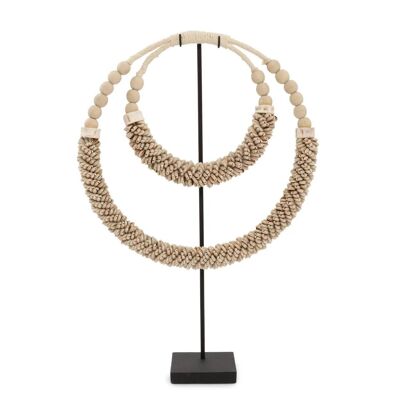 The Double Shell Necklace On Stand - Natural