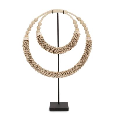 Collier Double Coquillage sur Pied - Naturel