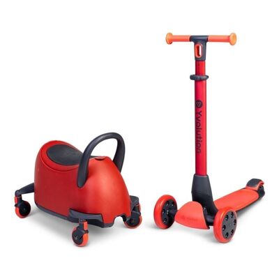 YGLIDER LUNA RIDE-ON ET SCOOTER 4 EN 1 ROUGE YVOLUTION