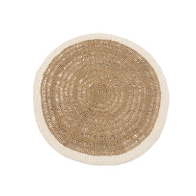 The Seagrass & Cotton Round Carpet - Natural White - 100