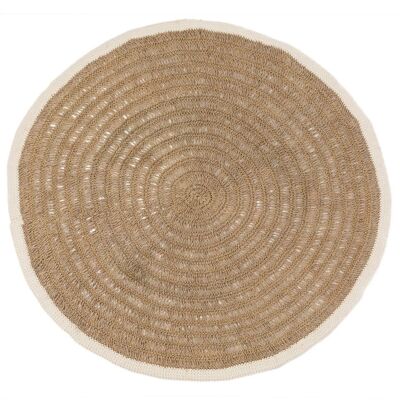The Seagrass & Cotton Round Carpet – Naturweiß – 150