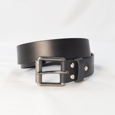 Leather Belt "Buffalo Leather" 38mm Asphalt Black