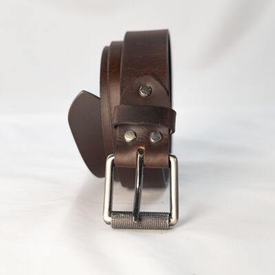 Cinturón de Piel "Buffalo Leather" 38mm Marrón Chocolate