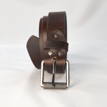 Ceinture Cuir "Cuir de Buffle" 38mm Marron Chocolat 1