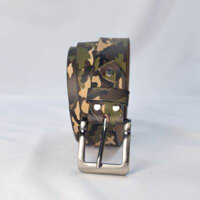 Ledergürtel "Büffelleder" 38mm Camouflage