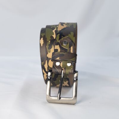 Cinturón de piel "Cuero de búfalo" 38mm Camuflaje