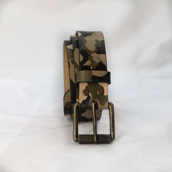 Ceinture Cuir "Cuir de Buffle" 38mm Camouflage 2