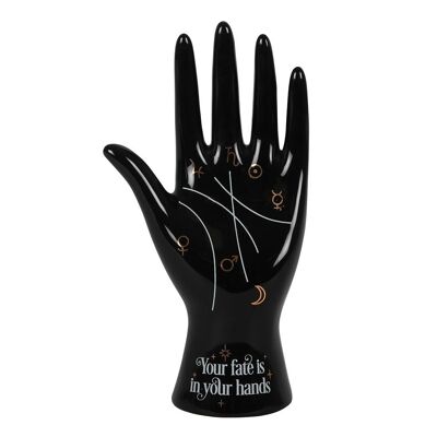 Black Ceramic Palmistry Hand - Ornament