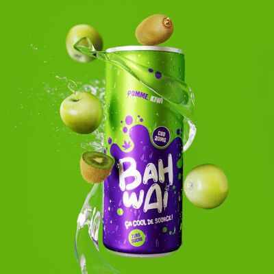 Bahwai | eau pétillante relaxante et sans sucre | goût Pomme - Kiwi