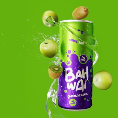 Bahwai | eau pétillante relaxante et sans sucre | goût Pomme - Kiwi