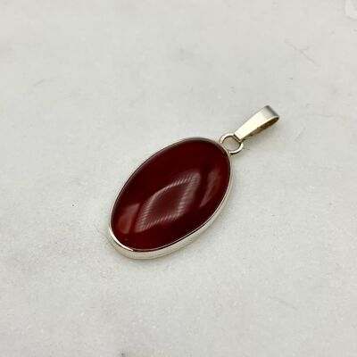 Silver pendant 15x25mm with a Carnelian