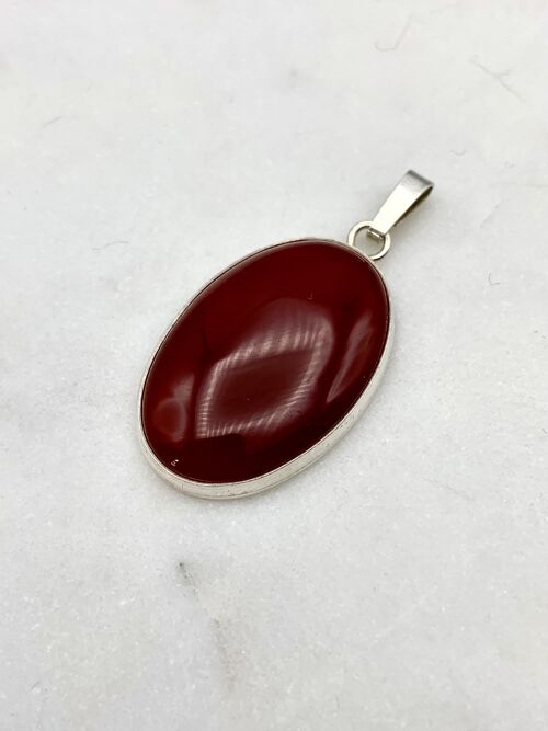 Silver pendant 20x30mm with a Carnelian
