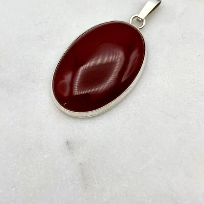 Silver pendant 20x30mm with a Carnelian