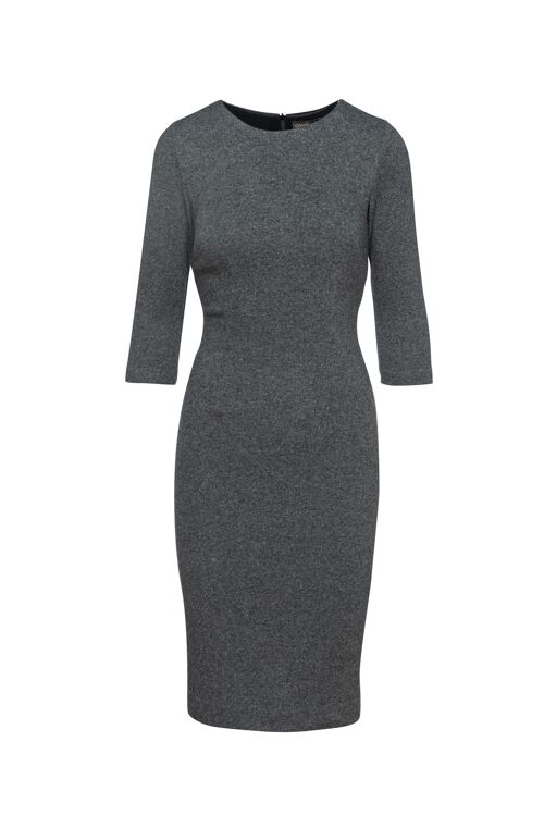 Grey Fitted Knit Dress