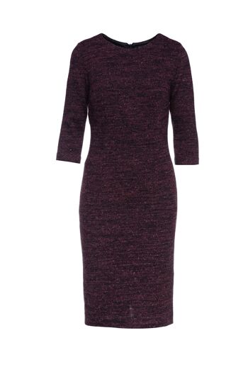 Robe ajustée d'hiver en laine Aubergine 1