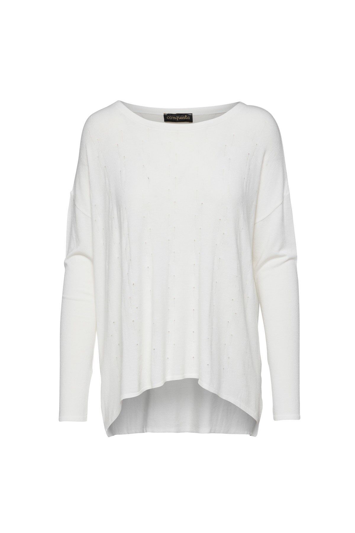 Top con dettagli in maglia jacquard