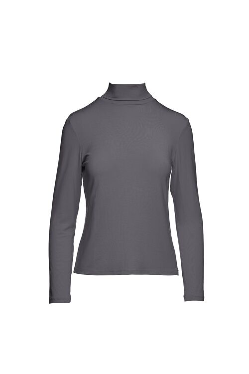 Dark Grey Long Sleeve Polo Neck Jumper