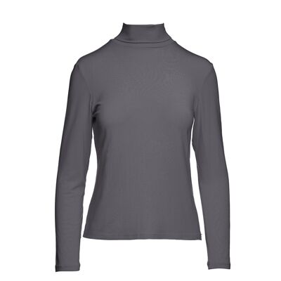 Jersey de manga larga con cuello de polo gris oscuro