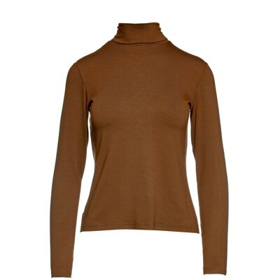 Biscuit Colour Long Sleeve Polo Neck Jumper