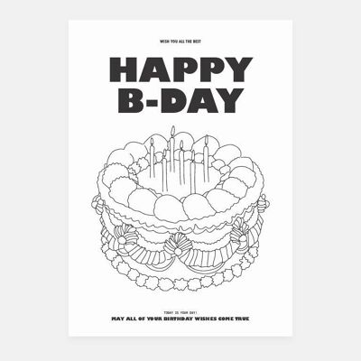 Gâteau d'anniversaire carte postale