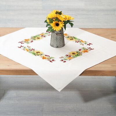 Autumn Butterfly Cross Stitch DIY Table Topper Kit, 80 x 80 cm
