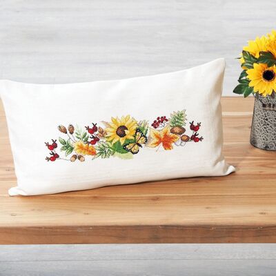 Autumn Butterfly Cross Stitch DIY Pillowcase Kit, 80 x 80 cm