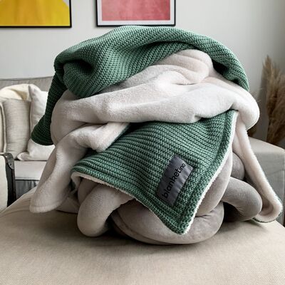 Blanket ”Knit” sea green - 145x210 cm