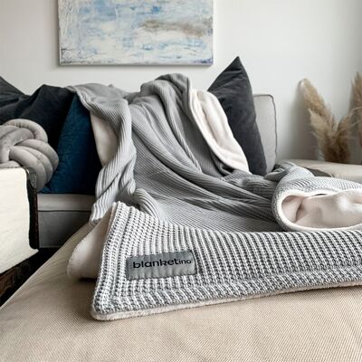 Blanket ”Knit” silk gray - 145x210 cm