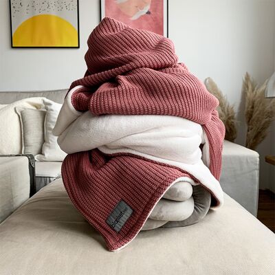 Blanket ”Knit” Mauve - 145x210 cm