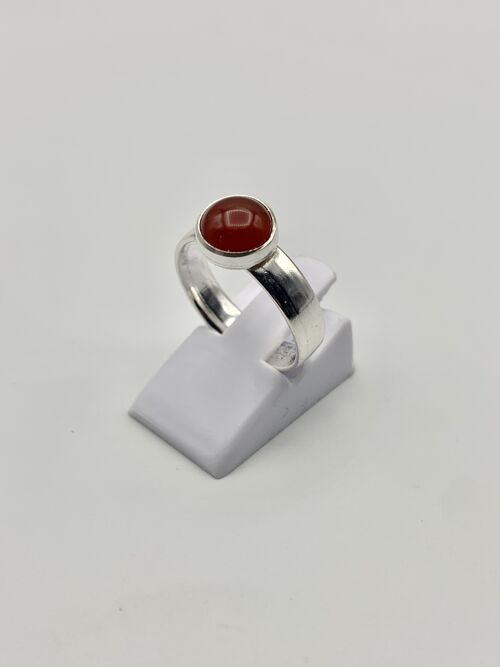 Silver ring with a 8mm Carnelian