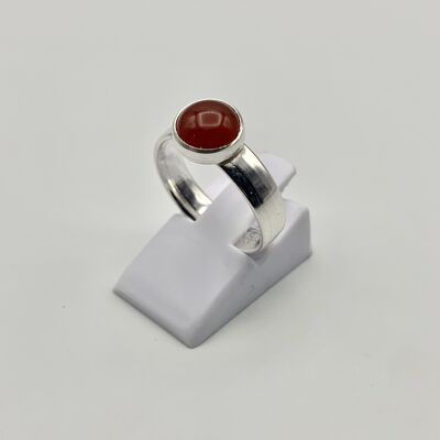 Silver ring with a 8mm Carnelian