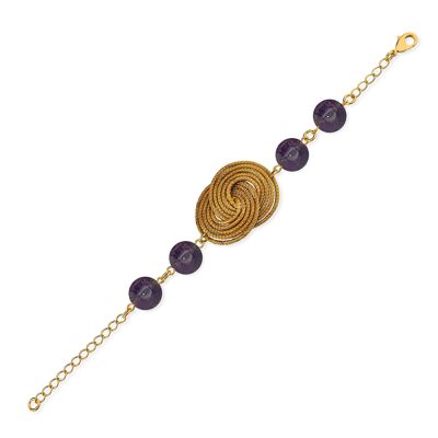 Bracelet Katrin Bio made of Golden Grass - Amethyst