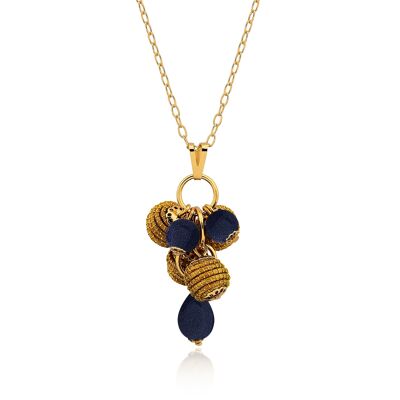 Necklace Mia Bio made of Golden Grass - Lapis Lazuli
