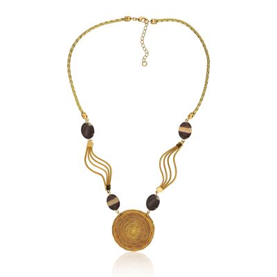 Collier Bella Bio de Golden Grass - yeux de tigre