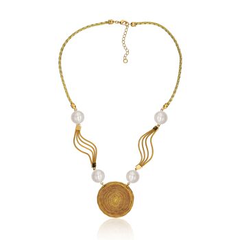 Collier Bella Bio de Golden Grass - yeux de tigre 3