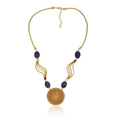 Halskette Bella  Bio aus Golden Grass - Lapis Lazuli