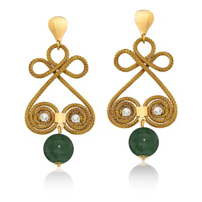 Earrings Amelie Bio made of Golden Grass - Jade