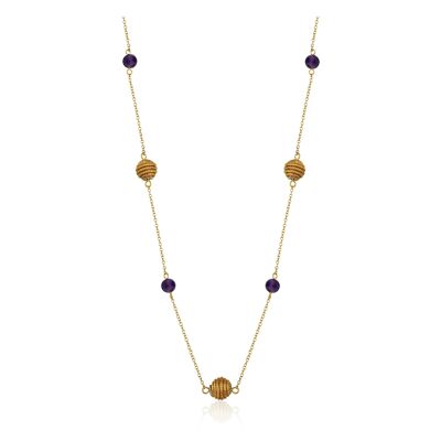 Kette Gisela  Bio aus Golden Grass - Amethyst