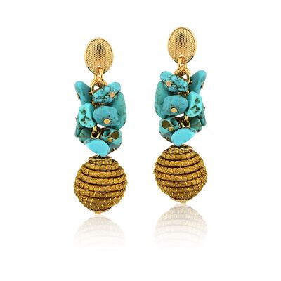 Earrings Petra Bio from Golden Grass - Turquoise