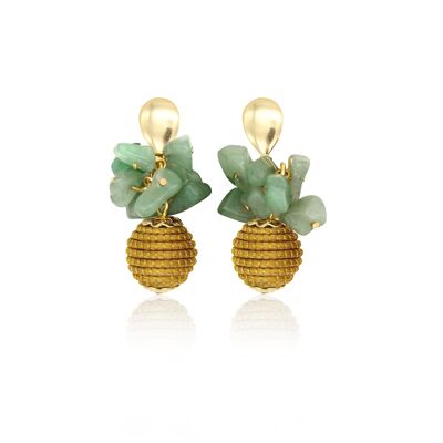 Earrings Petra Bio made of Golden Grass - Jade