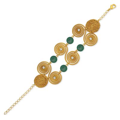 Bracelet Hanna Bio made of Golden Grass - Jade dark