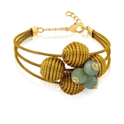 Bracelet Sophie Bio made of Golden Grass - Amethyst