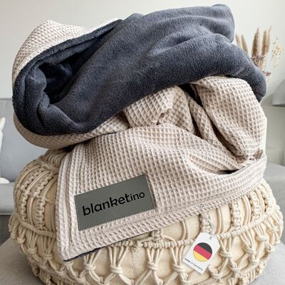 Blanket “Perfect” cream/steel gray - 145 x 210 cm