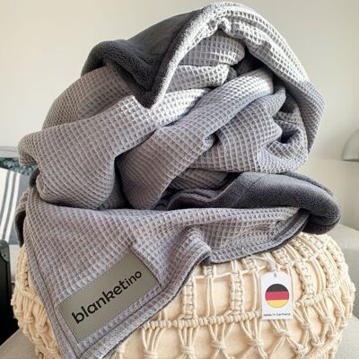 Blanket “Perfect” light grey/steel gray - 145 x 210 cm