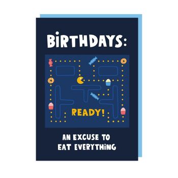 Paquet de 6 cartes d'anniversaire Pacman 2