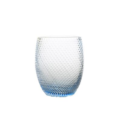 WATER GLASS 'TWIST 2' BLUE
