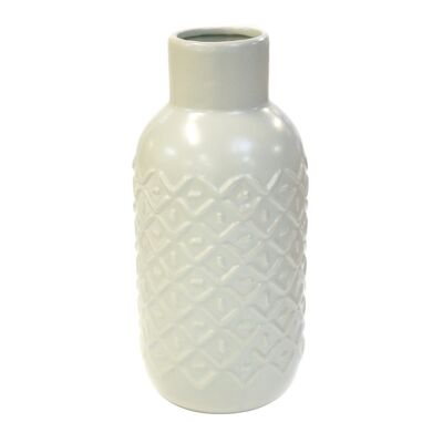 TAUPE GLACURE RELIEF-VASE