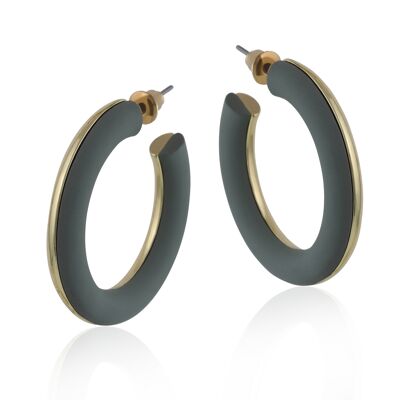 KATIA 2 TONE METAL AND EPOXY HOOP EARRINGS 2547