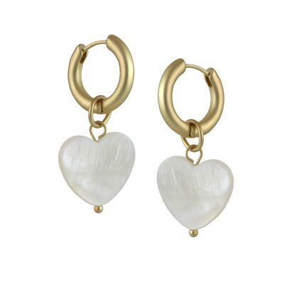 ORECCHINI HUGGIE A GOCCIA CON PERLE A CUORE SASHA 2546